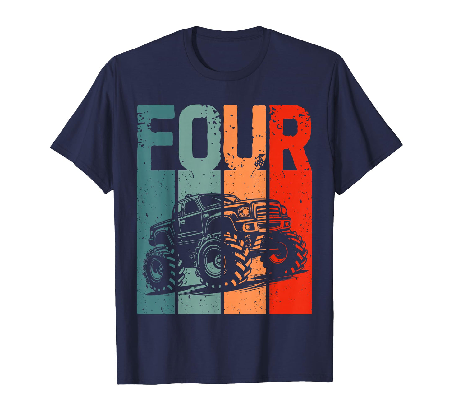 Kids I'm 4 This Is How I Roll Monster Truck 4th Birthday Boy T-Shirt