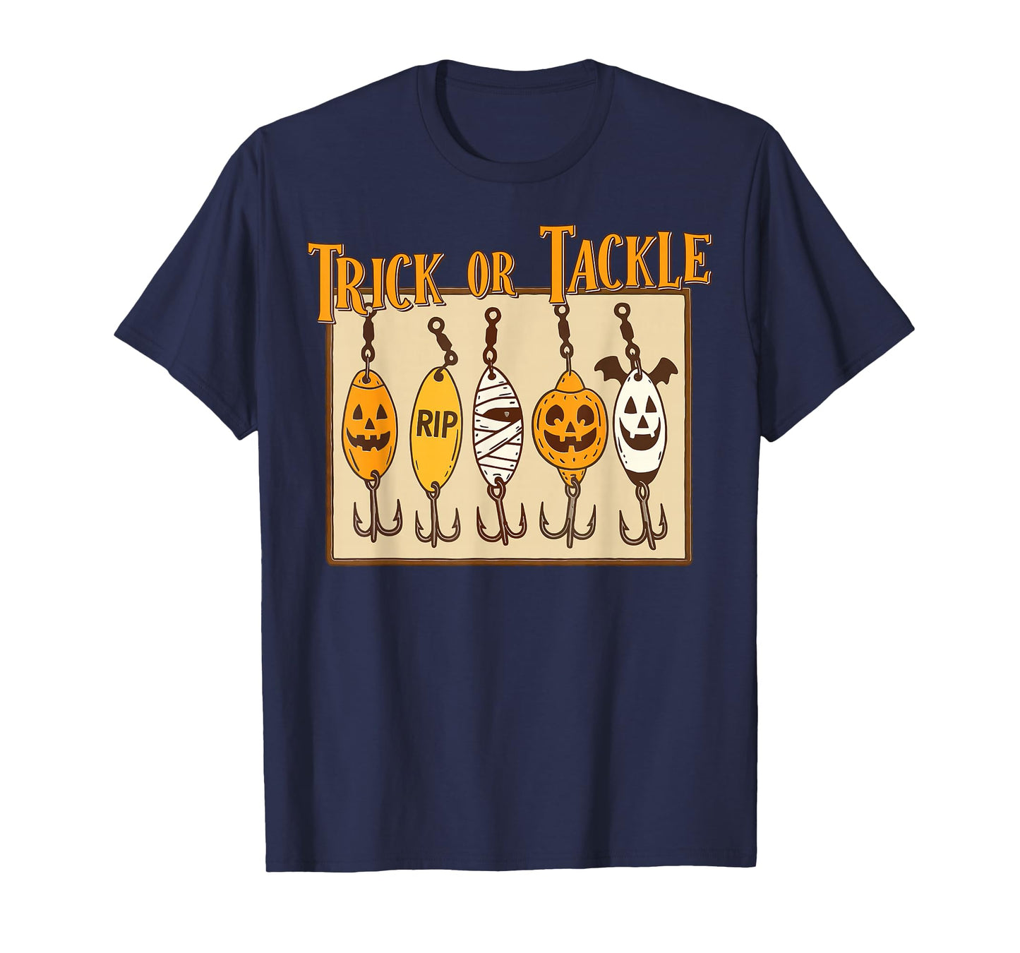 Trick or Tackle Halloween Funny Fishing Lures Spooky Angler T-Shirt