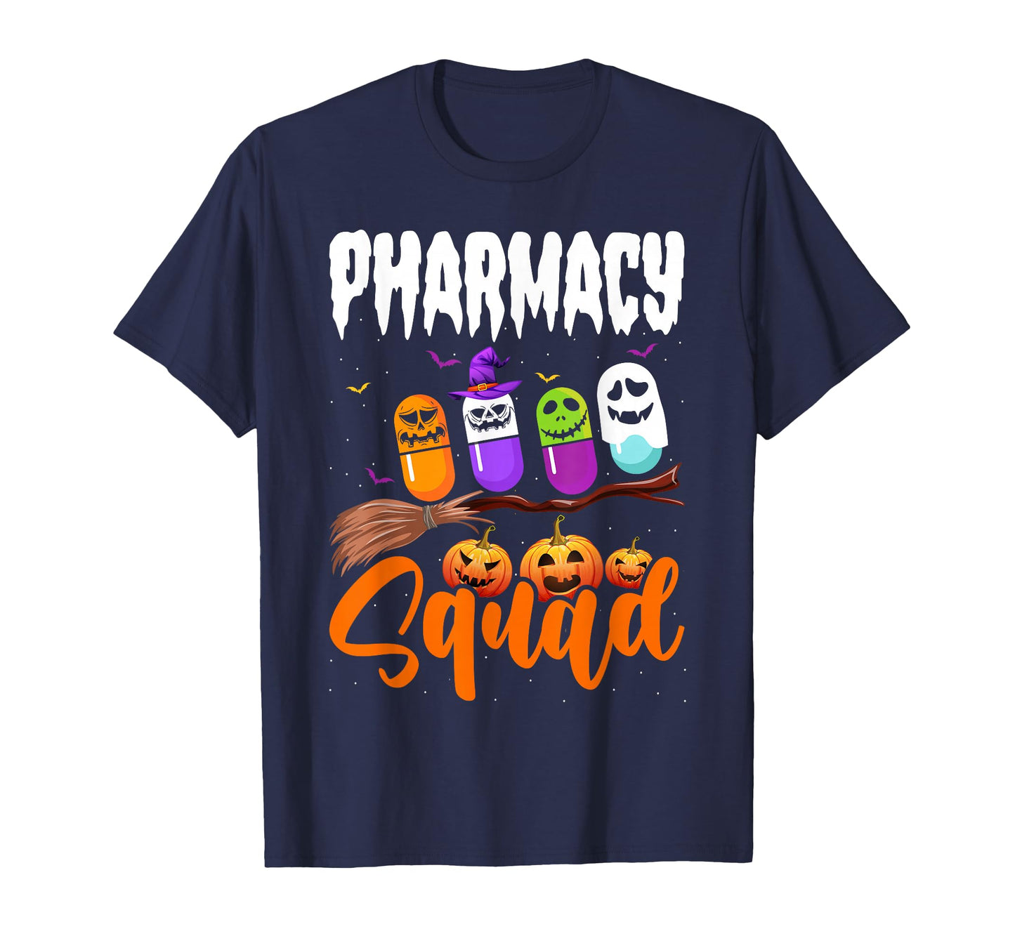 Funny Pills Pharmacy Squad Pharmacist Technician Halloween T-Shirt
