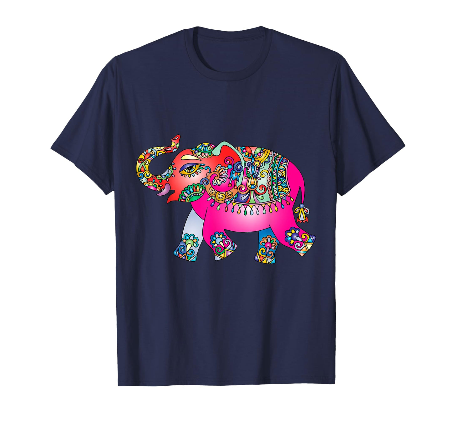 Colorful Indian Elephant Tribal - Mandala Art - Yoga Namaste T-Shirt
