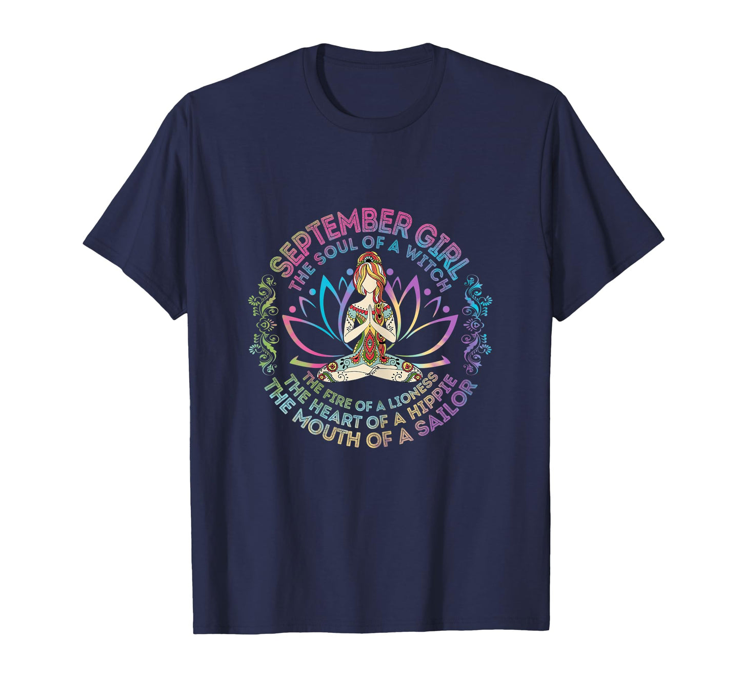 Womens September Girl The Soul Of A Witch Birthday Hippie Soul T-Shirt
