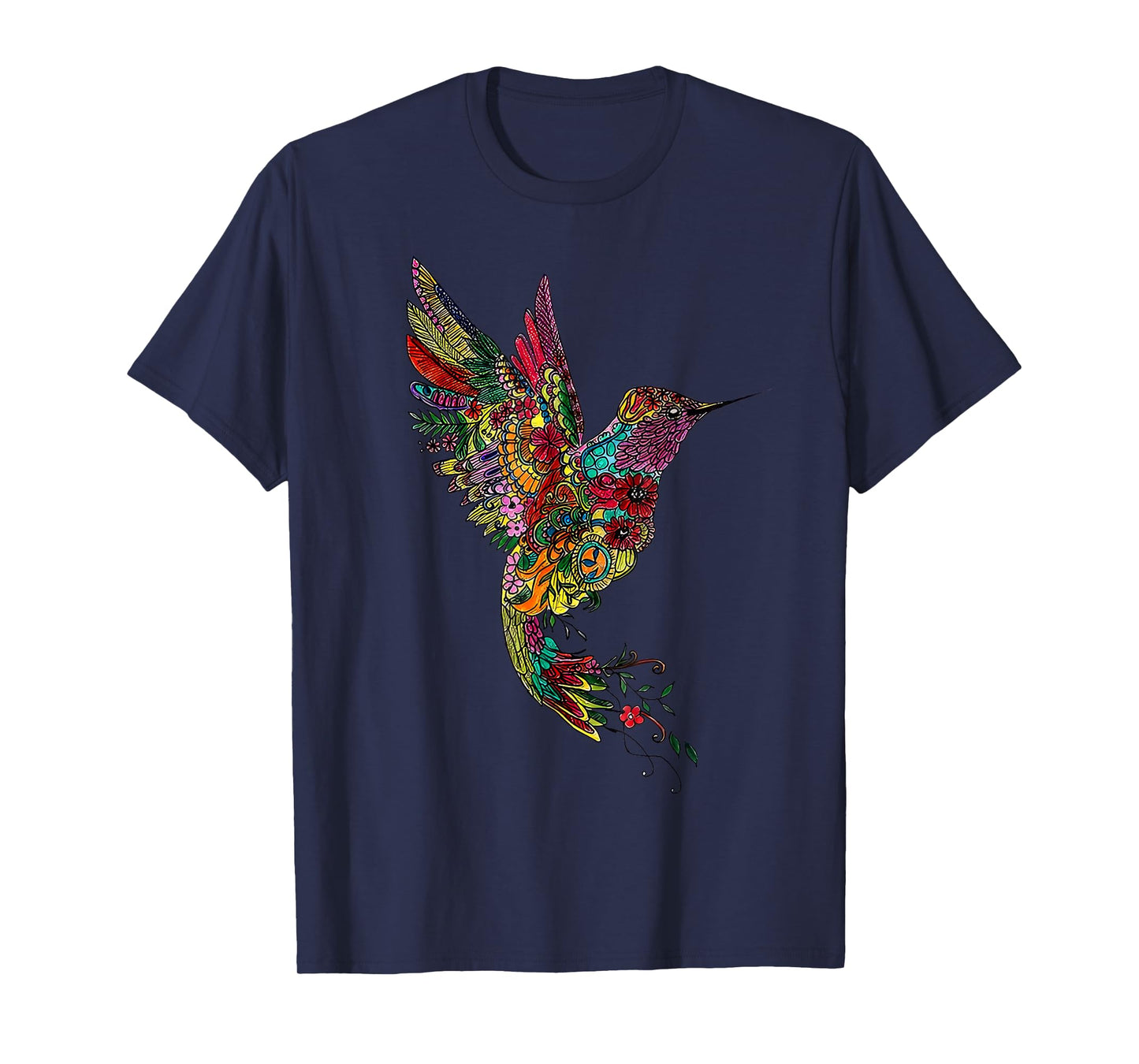Mandala Hummingbird Graphic Yoga Art Spiritual Meditation T-Shirt
