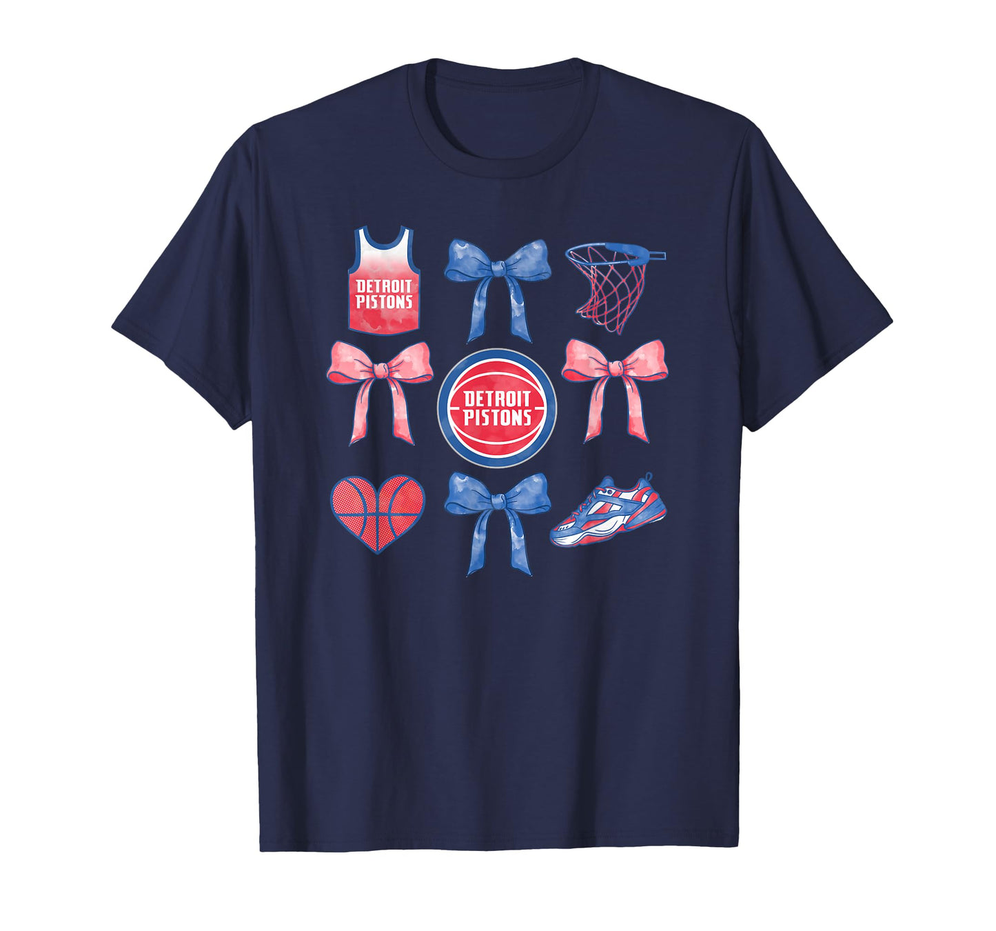 NBA Detroit Pistons Bow Grid T-Shirt