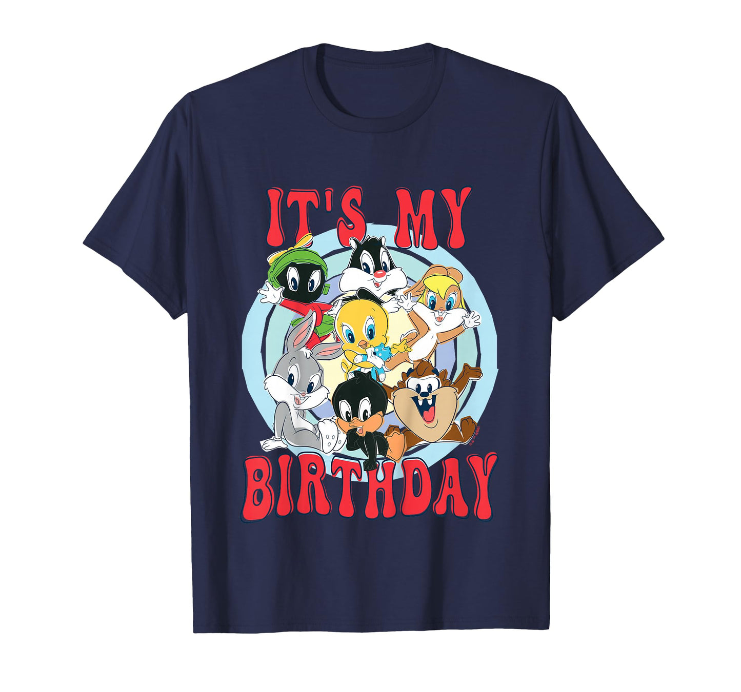 Kids Looney Tunes Looney Group Kid Drawn It's My Birthday T-Shirt
