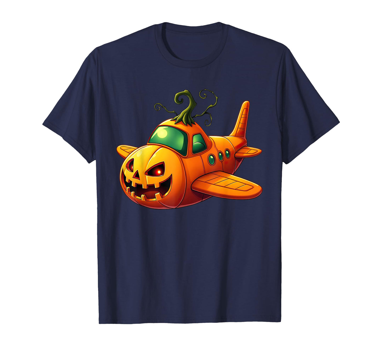 Funny Airplane Pumpkin Pilot Lovers Halloween Mens Boys Kids T-Shirt