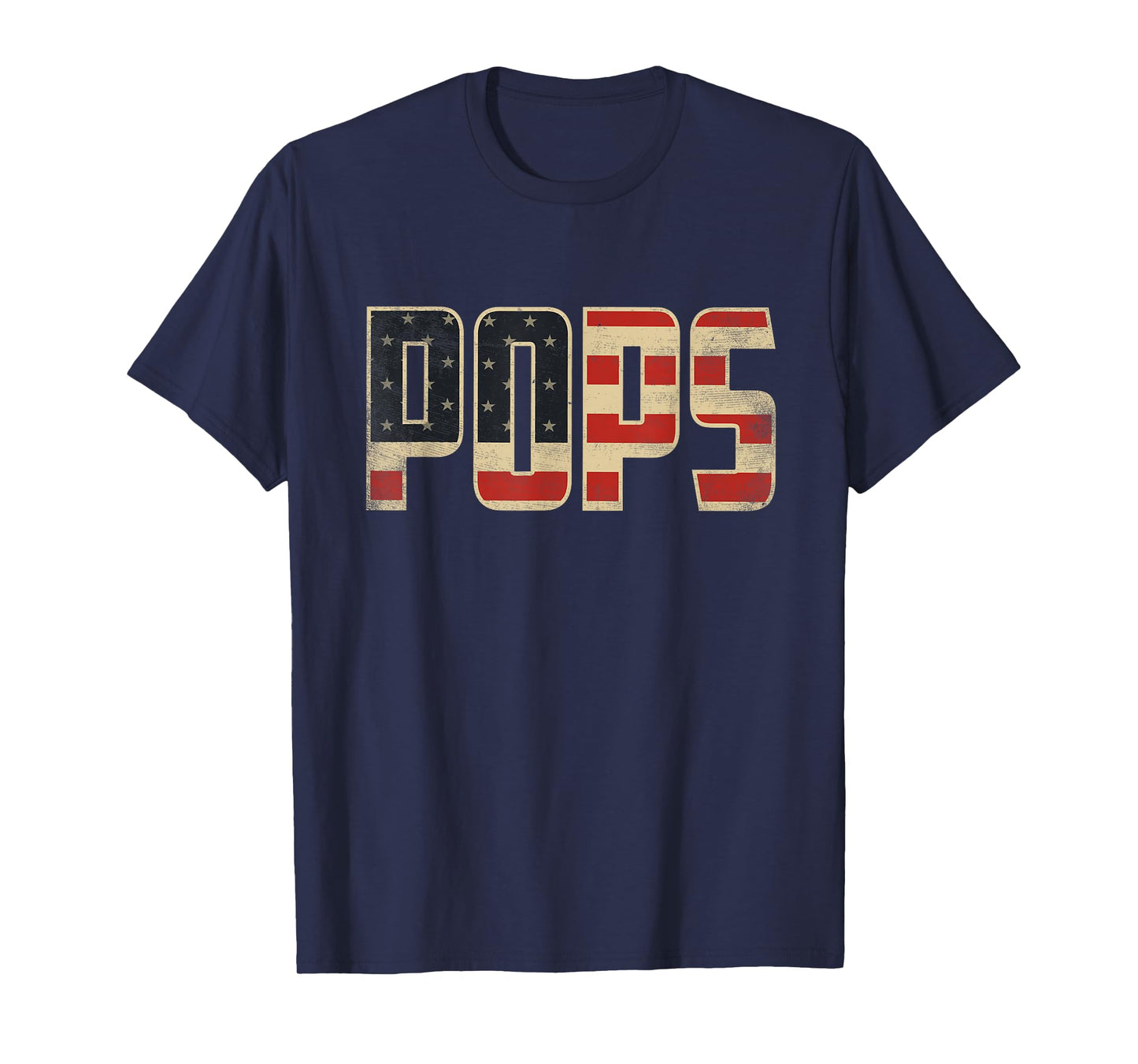 Pops Bold Patriotic American Flag Father’s Day Pops T-Shirt