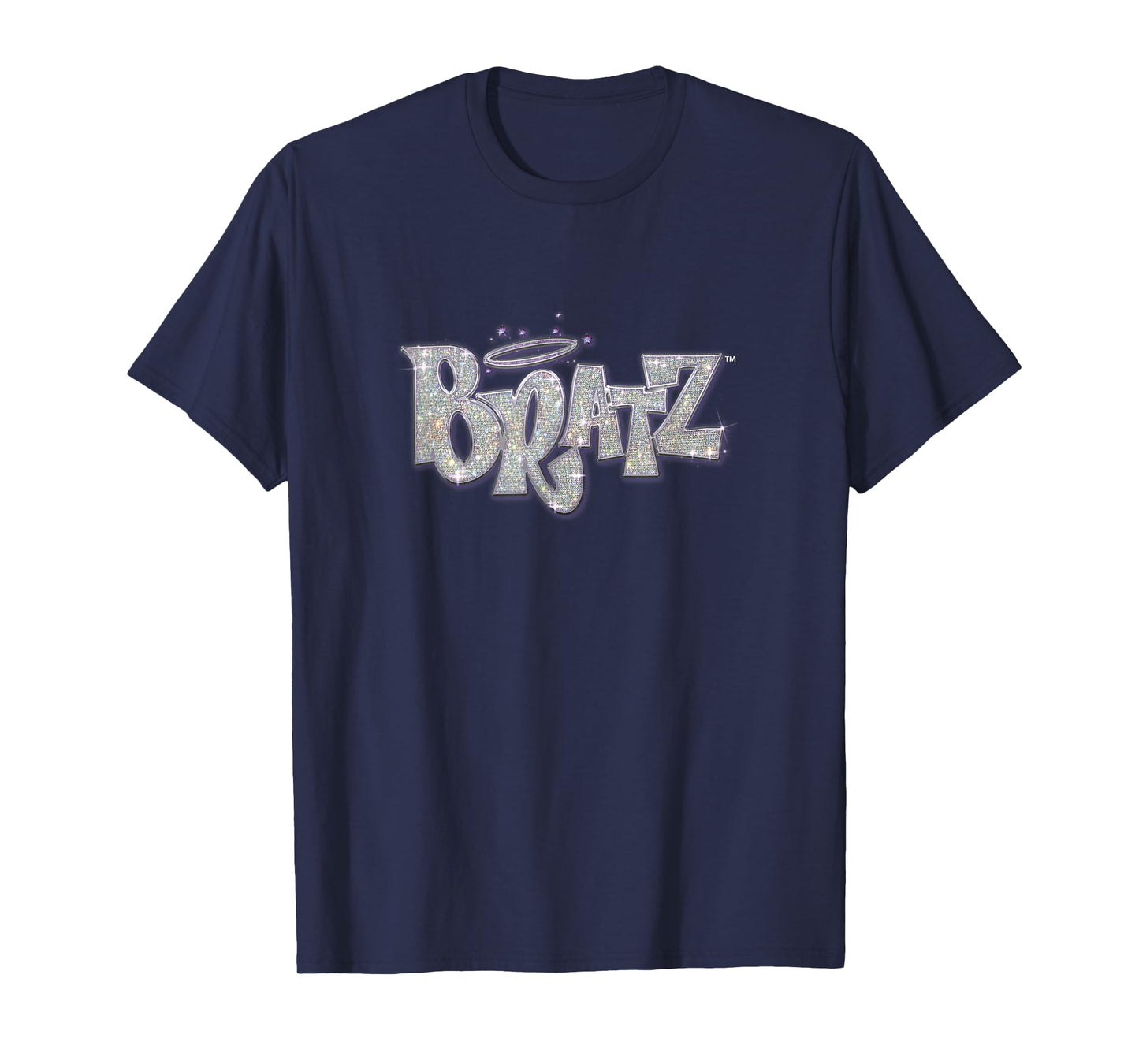 Bratz Silver Glitter Logo Purple Lining Angel Halo Sparkles T-Shirt
