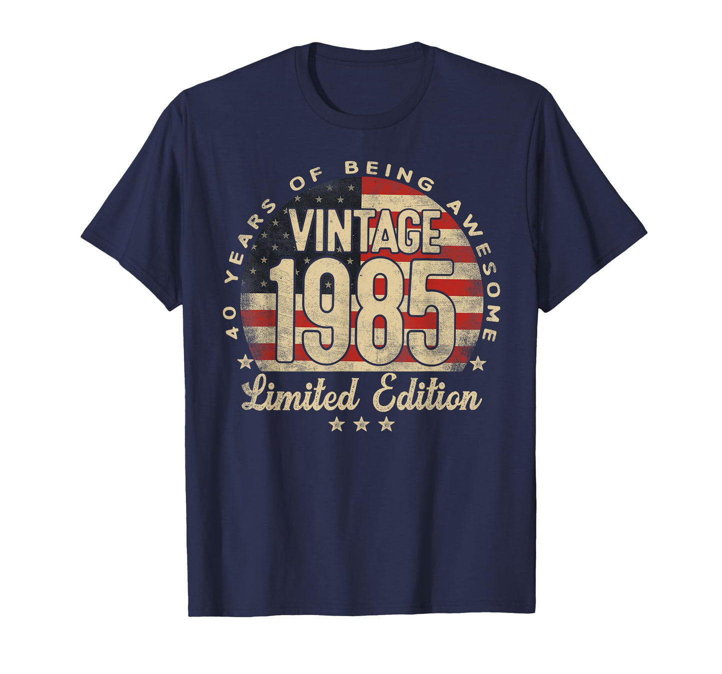 Vintage 1985 Limited Edition 40-Year-Old Gifts USA Flag T-Shirt