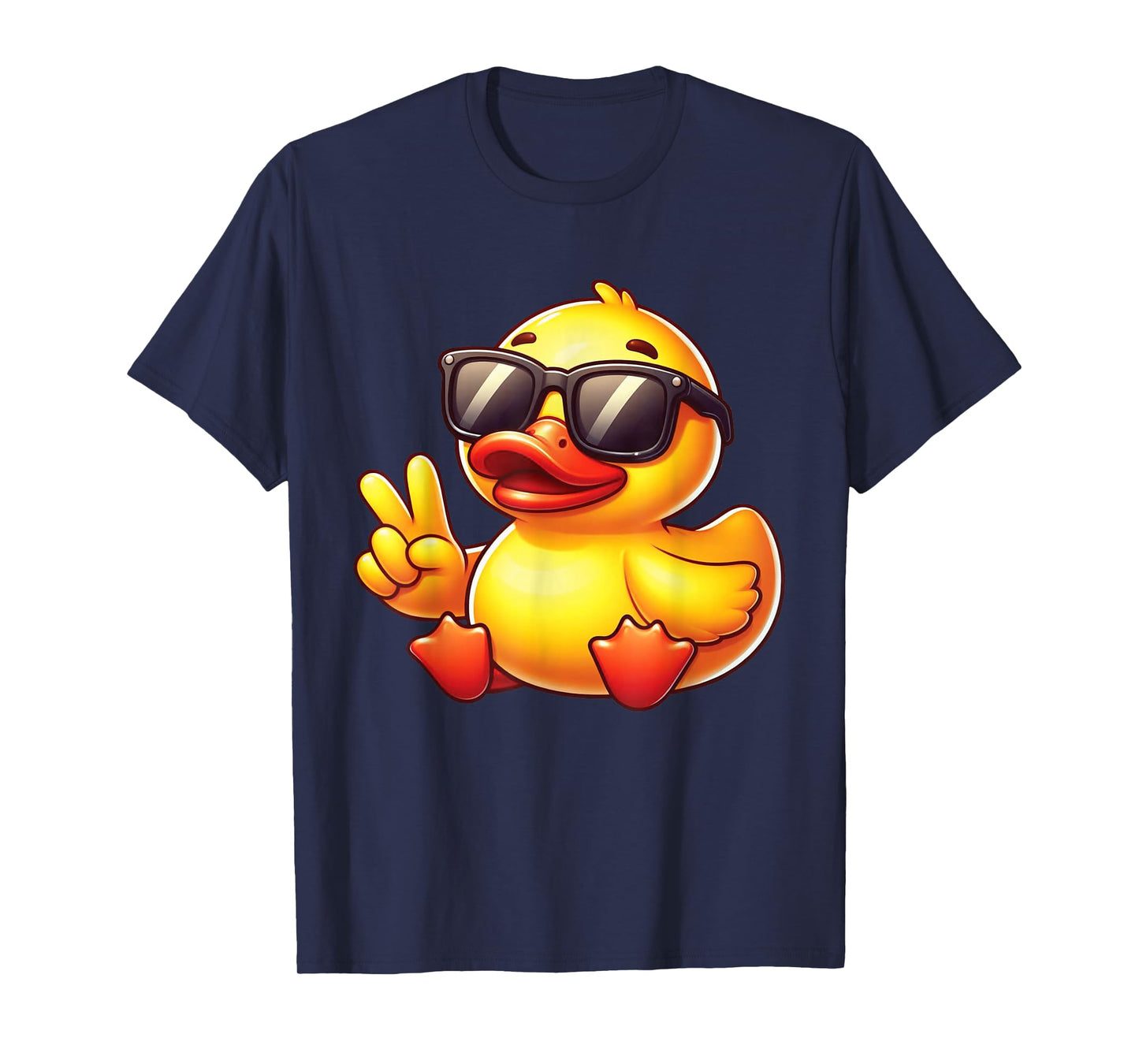 Cool Retro Yellow Rubber Duck in 70s 80s Funny Duck T-Shirt