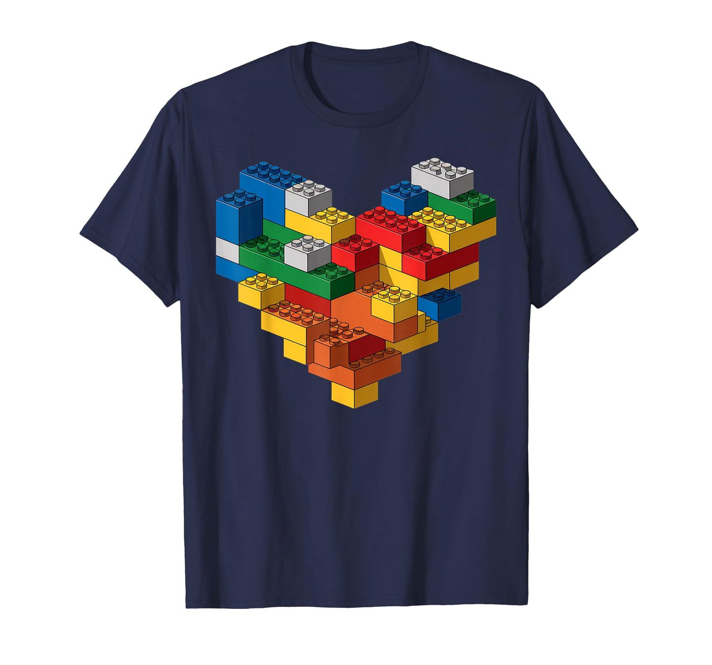 Kids Brick Builder Bricks Heart Building Blocks T-Shirt