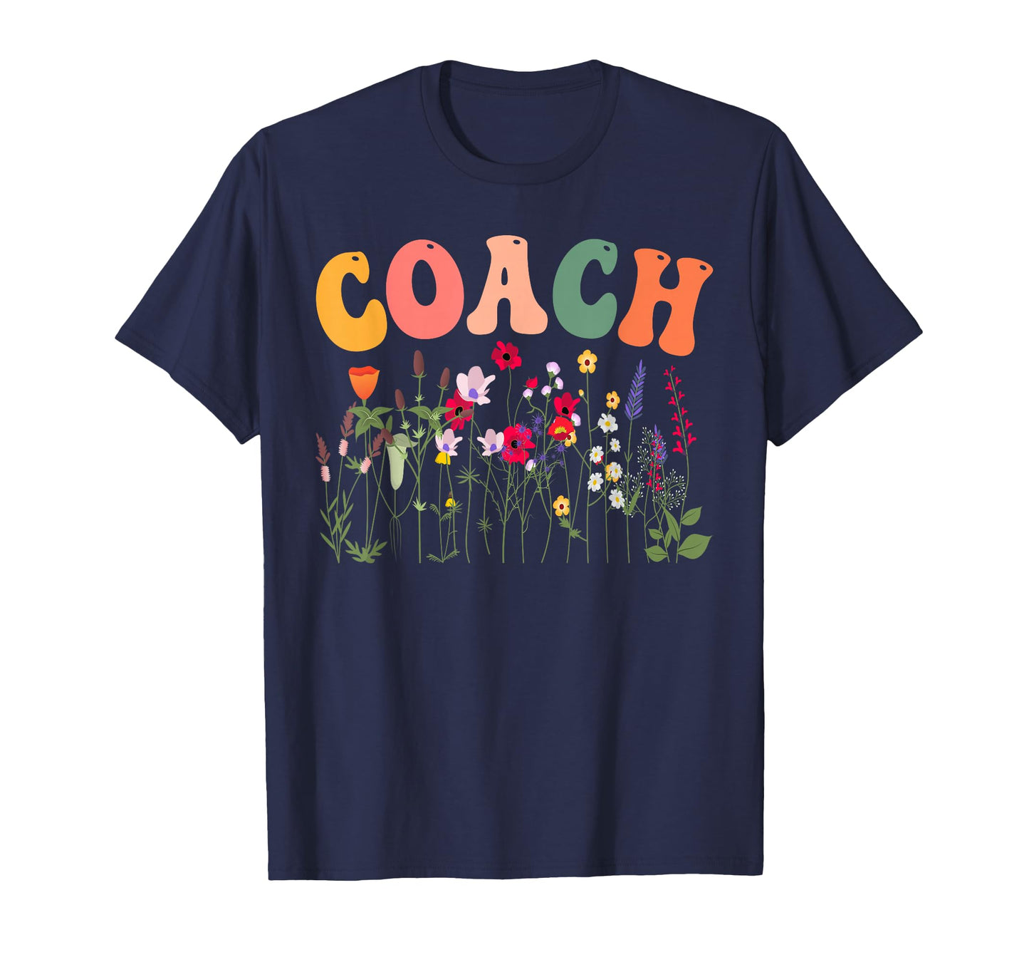 Retro Groovy Floral Coach Wildflower Tees for Women T-Shirt