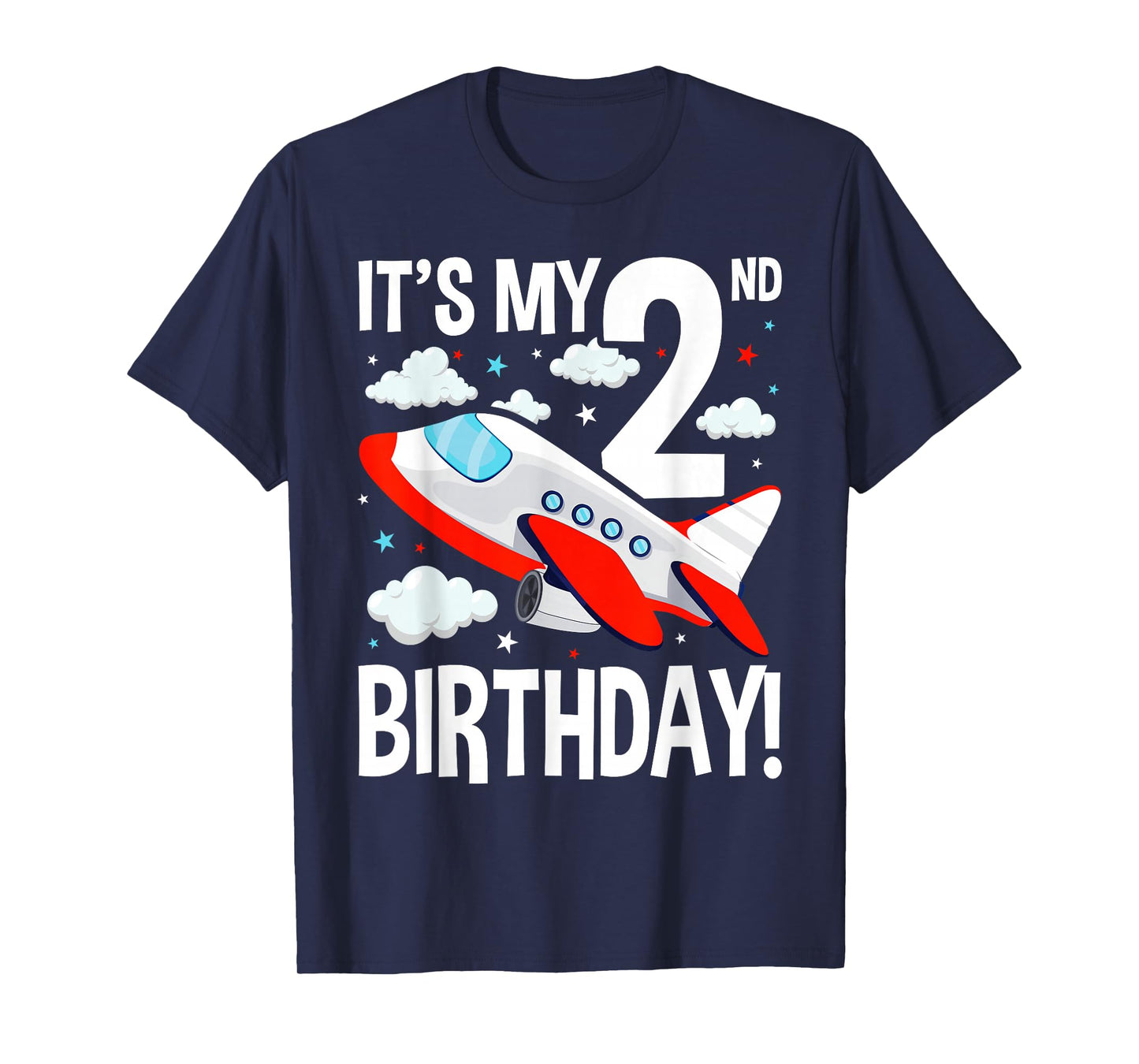Kids 2nd Birthday Airplane Theme Party Outfit Toddler T-Shirt