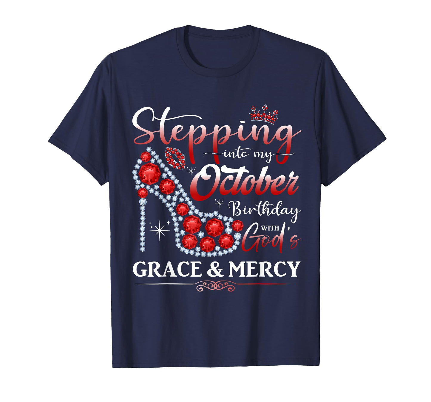 Stepping into My October Birthday Women Girls Ladies Funny T-Shirt