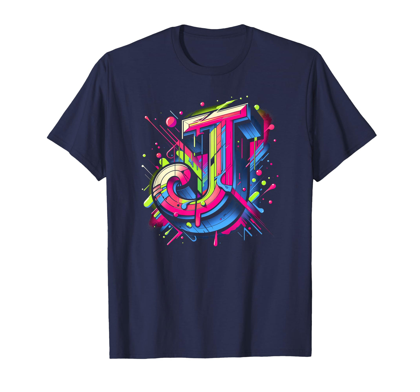 Initial Name Letter J Alphabet In Graffiti Art Style T-Shirt