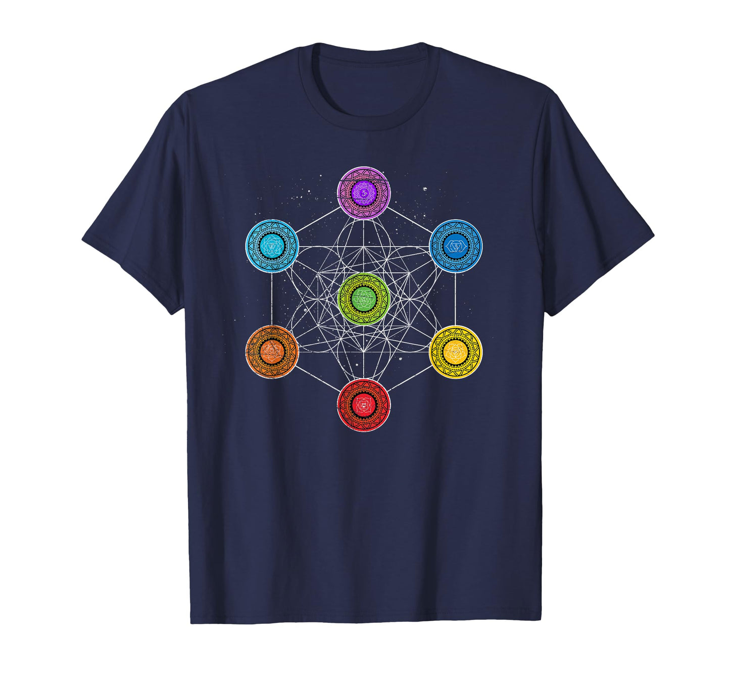 Sacred Geometry Metatrons Cube 7 Chakras - Psychedelic Shirt T-Shirt