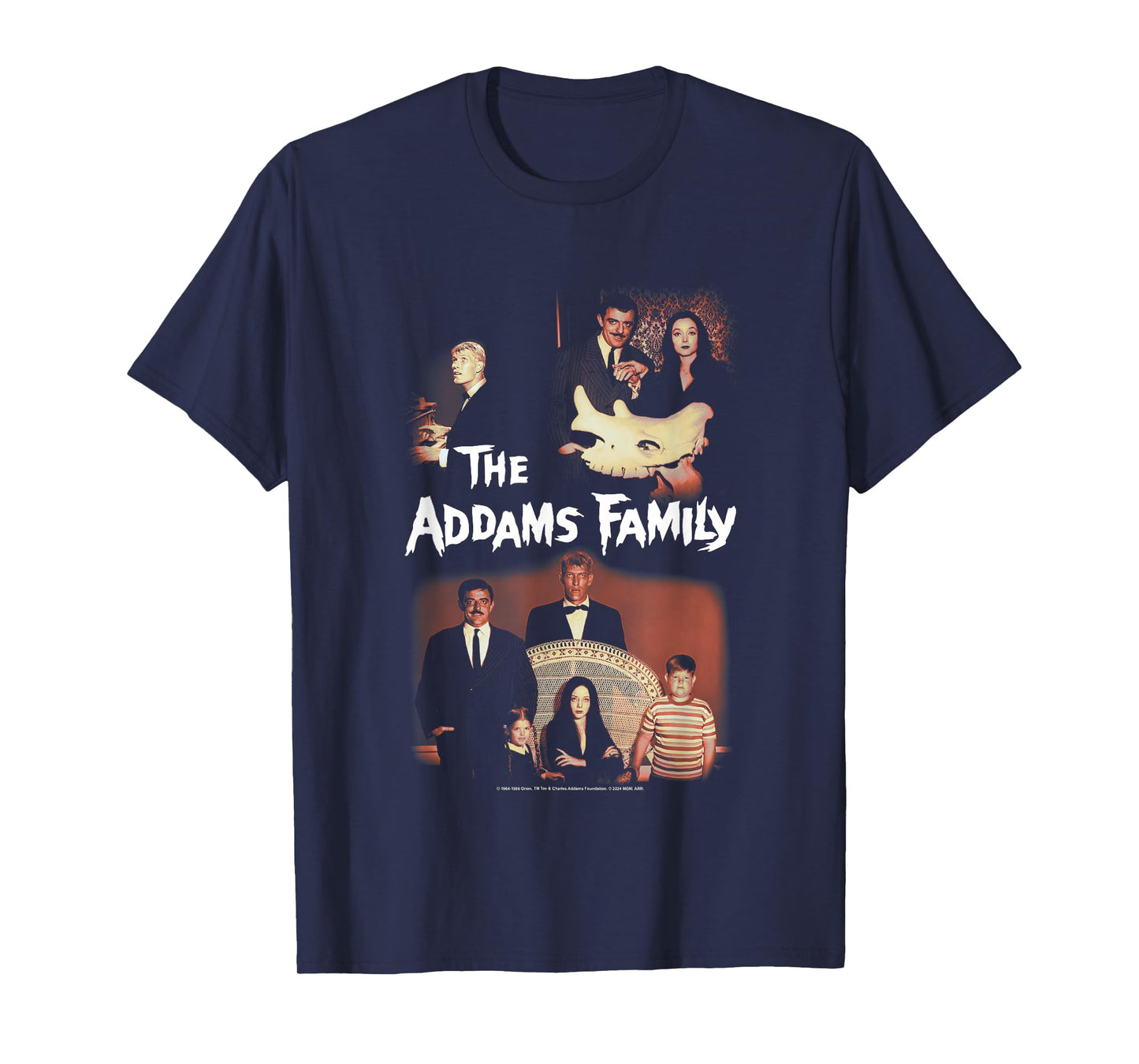 The Addams Family Vintage Split Panel Family Portraits T-Shirt