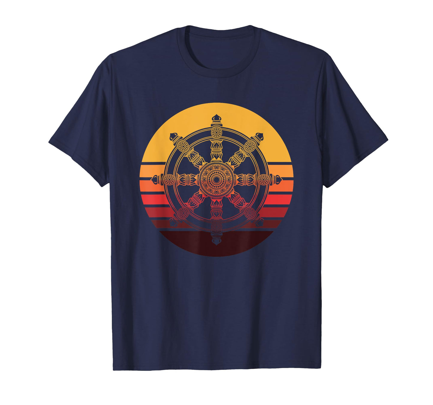 Retro Dharmachakra Hindu Sanskrit Buddhist Dharma Wheel T-Shirt