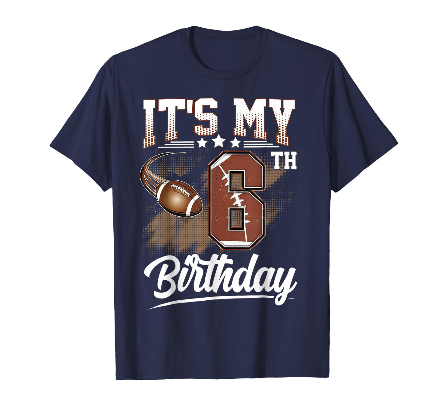 Kids 6 Year Old It's My 6th Birthday Football Themed Party T-Shirt
