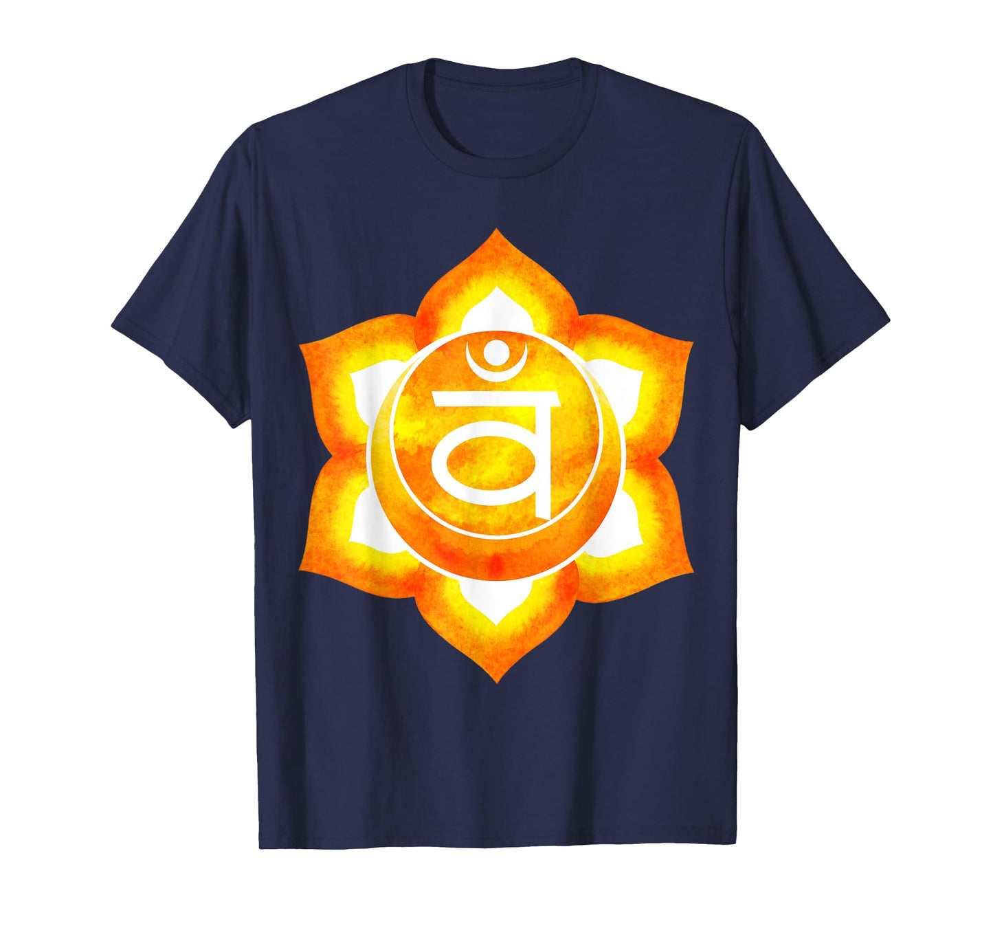 Sacral Chakra Orange Watercolor Om Mandala Lotus T-Shirt