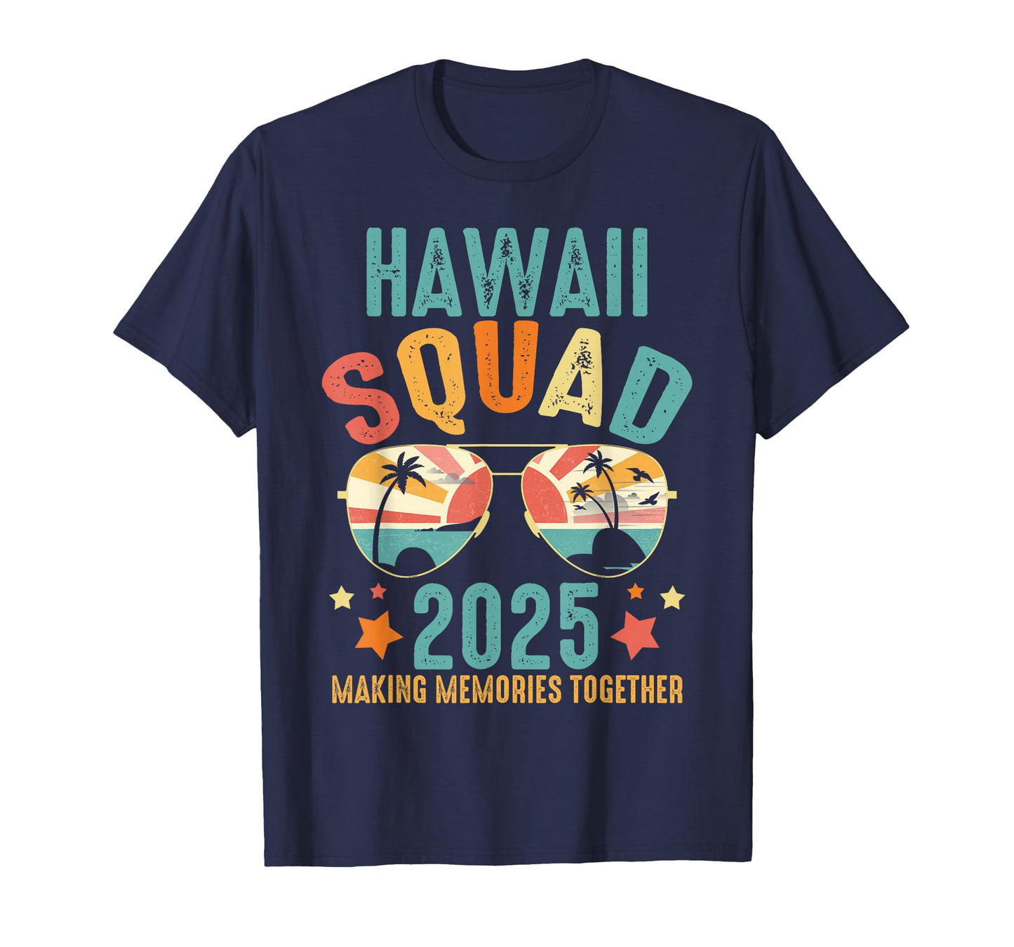 Hawaii Squad 2025 Funny Groovy Reunion Friends Trip Match T-Shirt