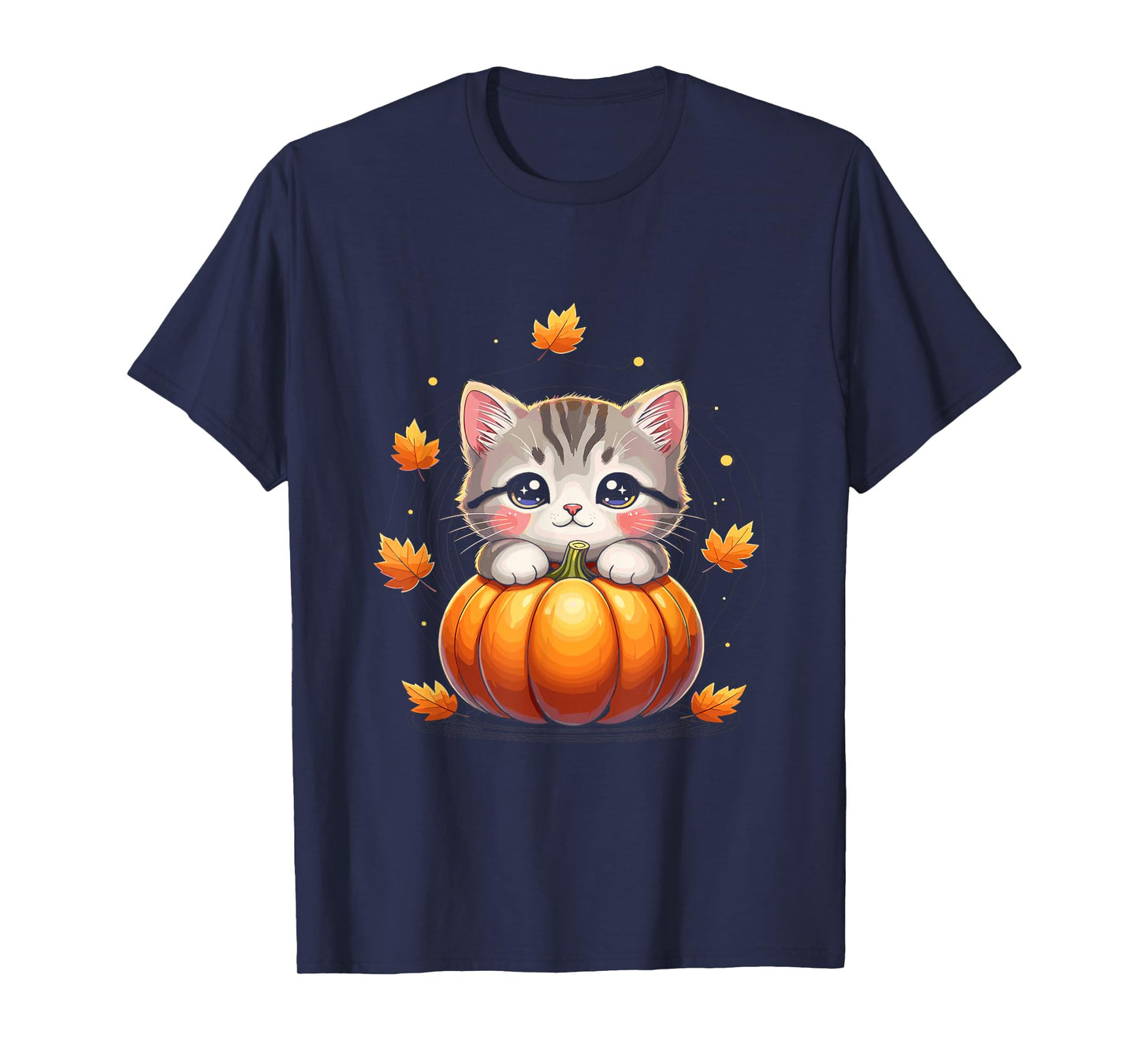 Pumpkin Shirts for Women Cat Costume Men Autumn Fall Kids T-Shirt