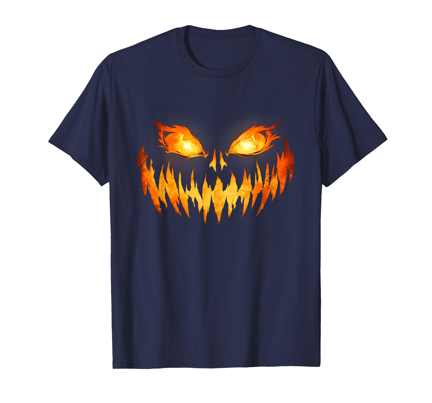 Scary Spooky Jack O Lantern Face Pumpkin Halloween Men Boys T-Shirt