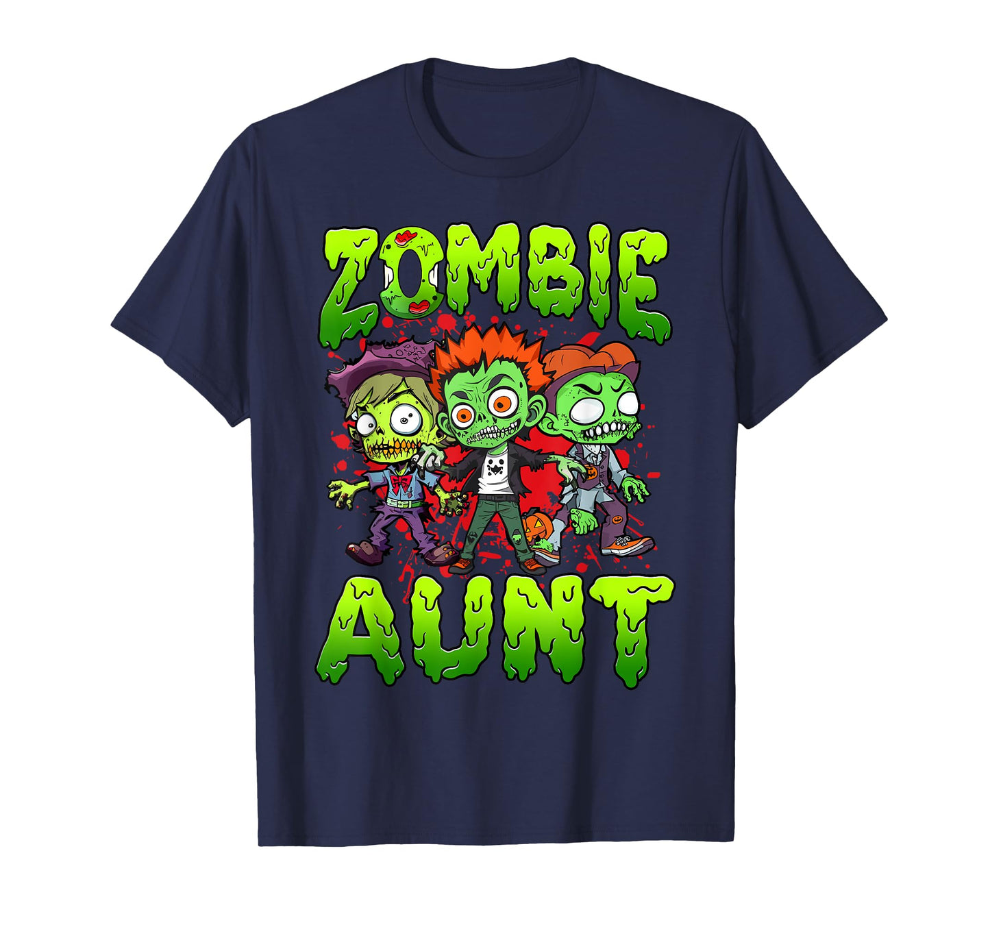 Zombie Aunt Halloween Costume Family Matching T-Shirt