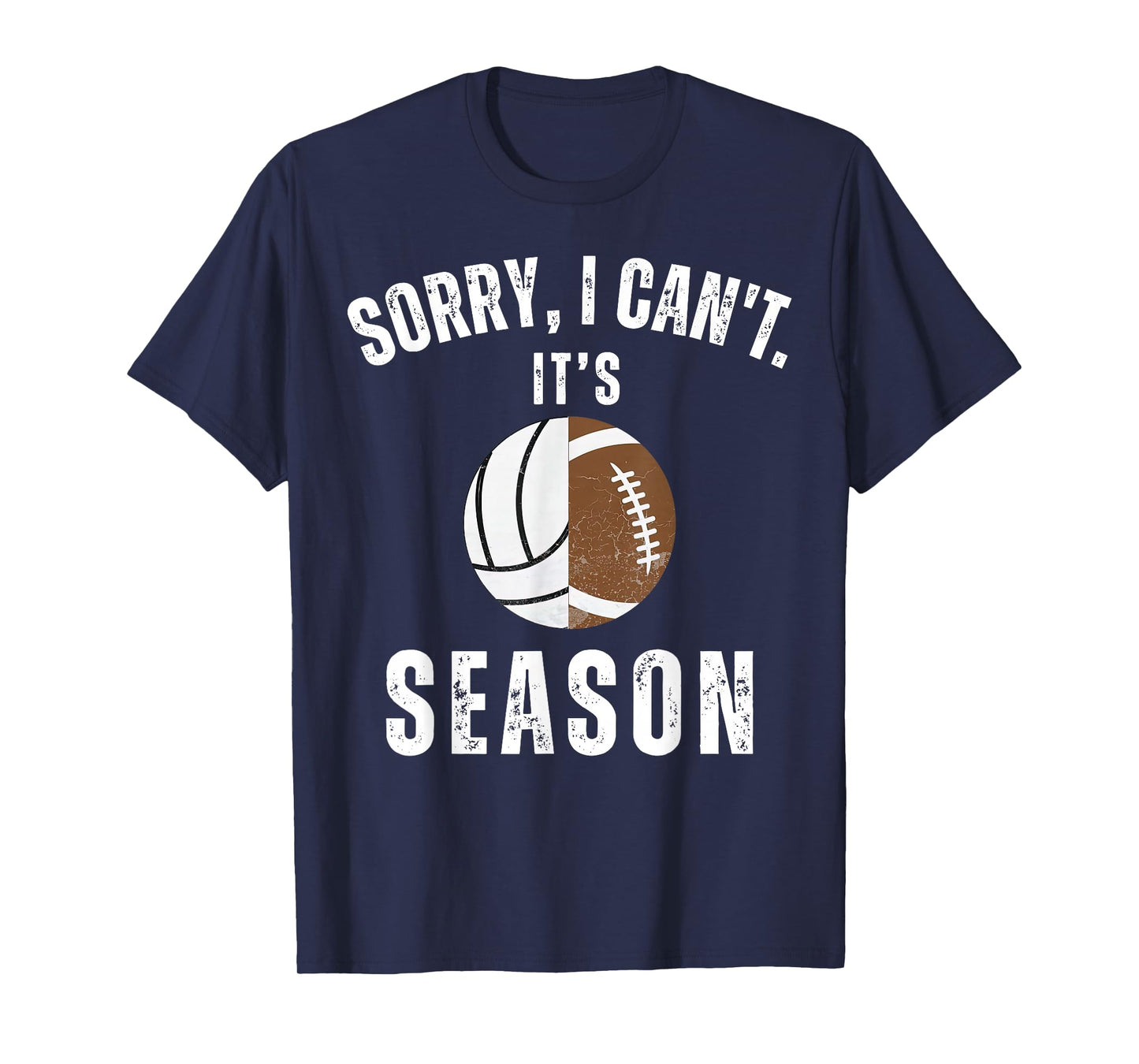 Mom Of Both Sorry I Can't it's Volleyball Football Season T-Shirt