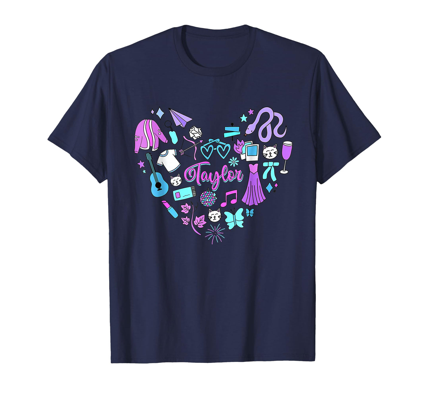 Taylor First Name I Love Taylor Girl Groovy 80's Vintage T-Shirt