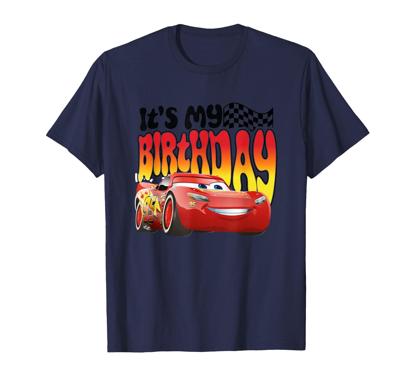 Disney Pixar Cars 2 Lightning McQueen It's My Birthday Logo T-Shirt