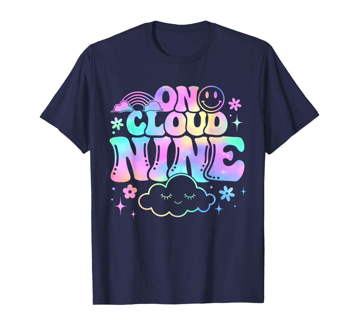 9th Birthday Girl 9 Year Old On Cloud Nine Bday 2 sided T-Shirt