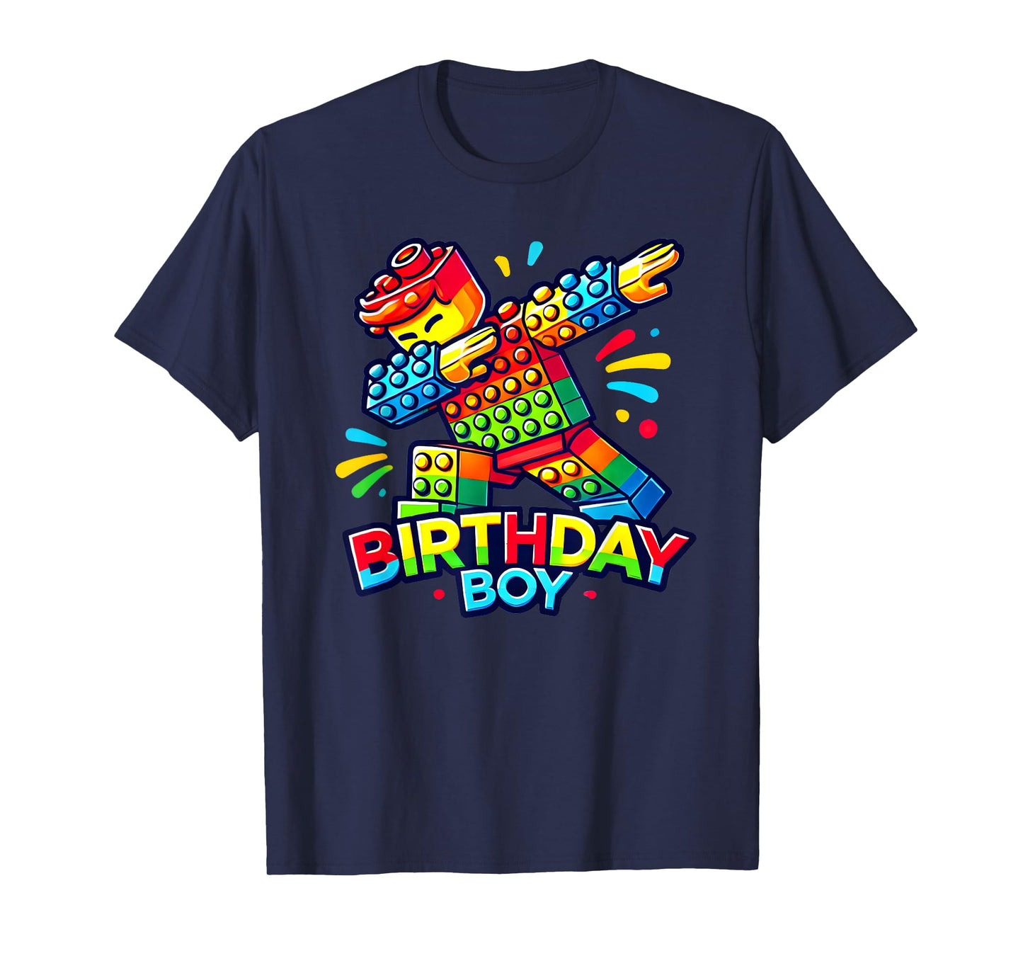 Birthday Boy Dabbing Master Builder Blocks Bricks B Day T-Shirt