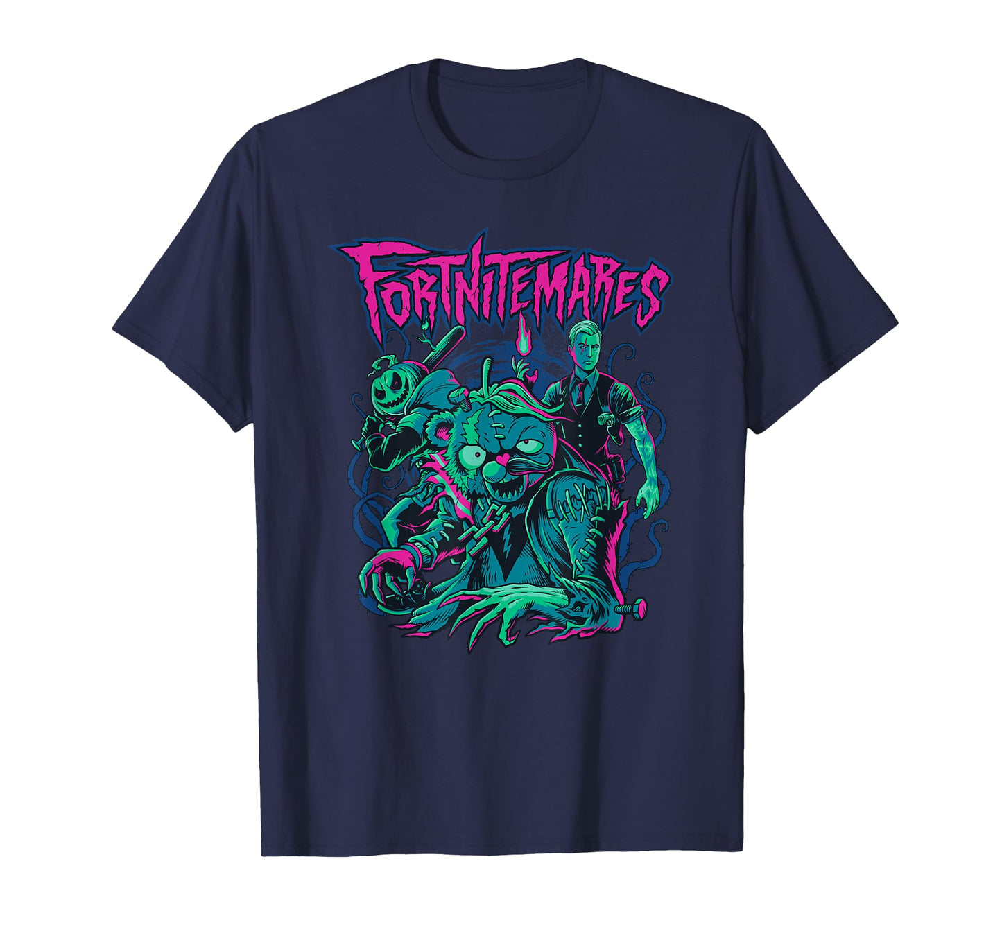 Fortnite Halloween Fortnitemares Retro Horror Group Shot T-Shirt