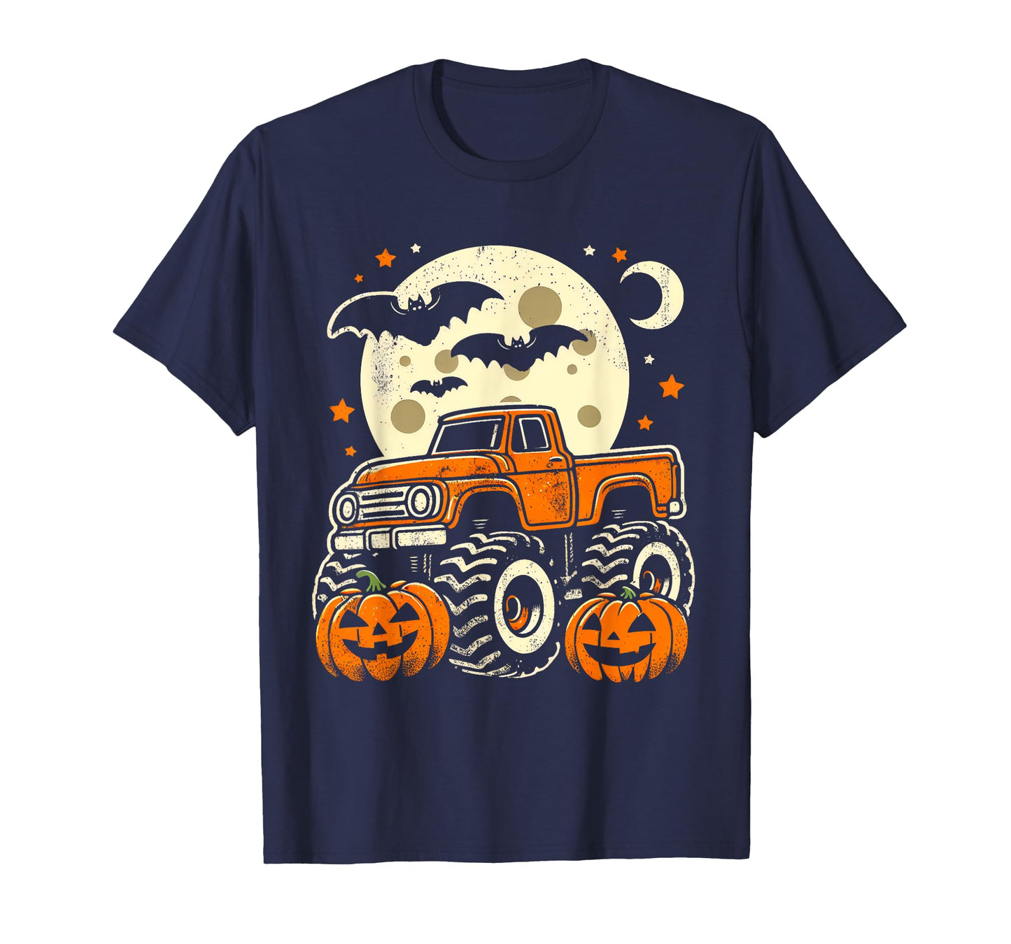 Halloween Shirt For Kids Boy Monster Truck Pumpkin Halloween T-Shirt