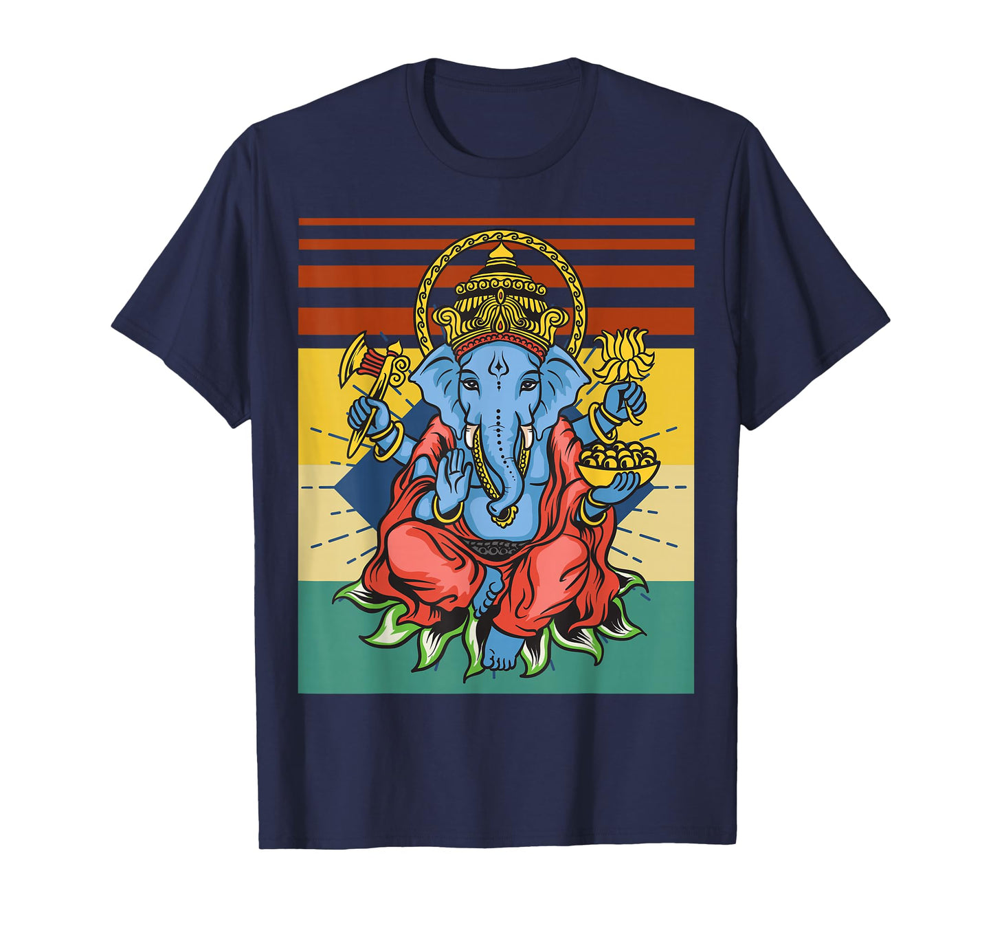 Retro Ganesha God - Yoga - Spiritual - Meditation - Yogi T-Shirt