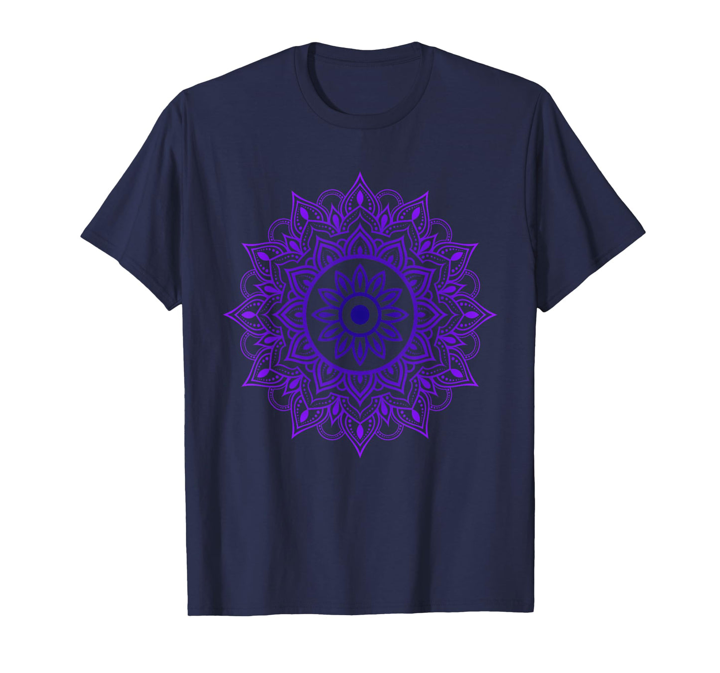 Purple Mandala Pattern Meditation Colorful Geometric Shapes T-Shirt