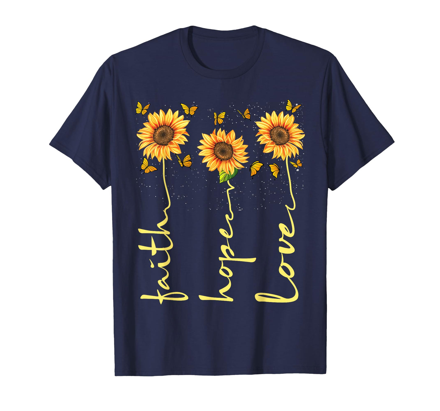 Christian for Women Sunflower Faith Hope Love T-Shirt