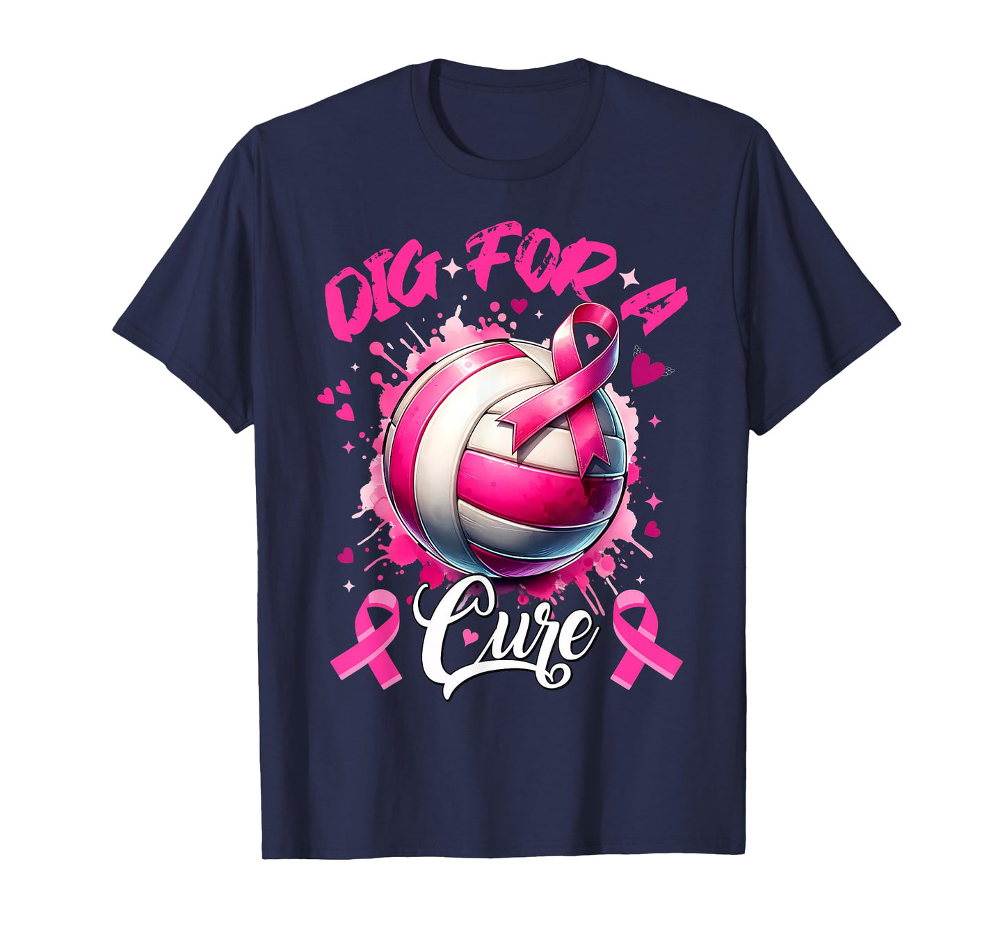 Dig for A Cure Volleyball Pink Out Breast Cancer Awareness T-Shirt