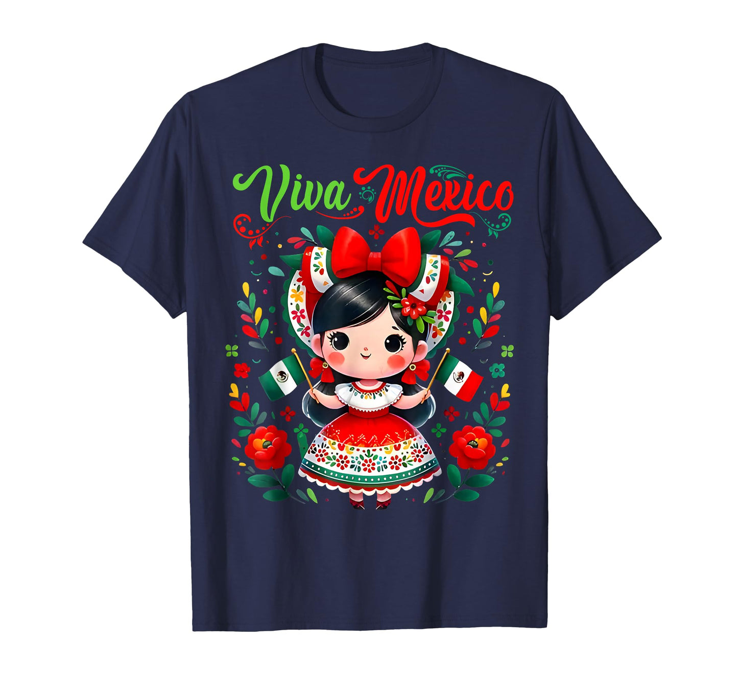 Viva Mexico Mexican Girl Mexico Independence Day T-Shirt