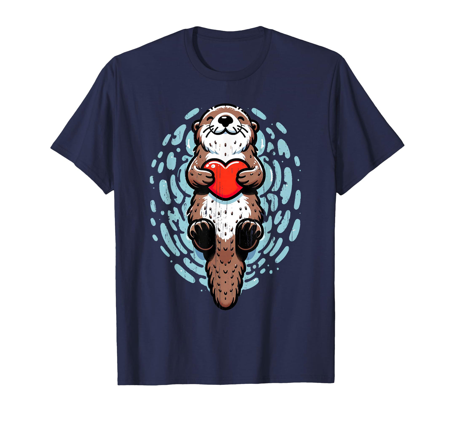 Sea Otter Valentines Heart Lover Funny Boys Men Girls Kids T-Shirt