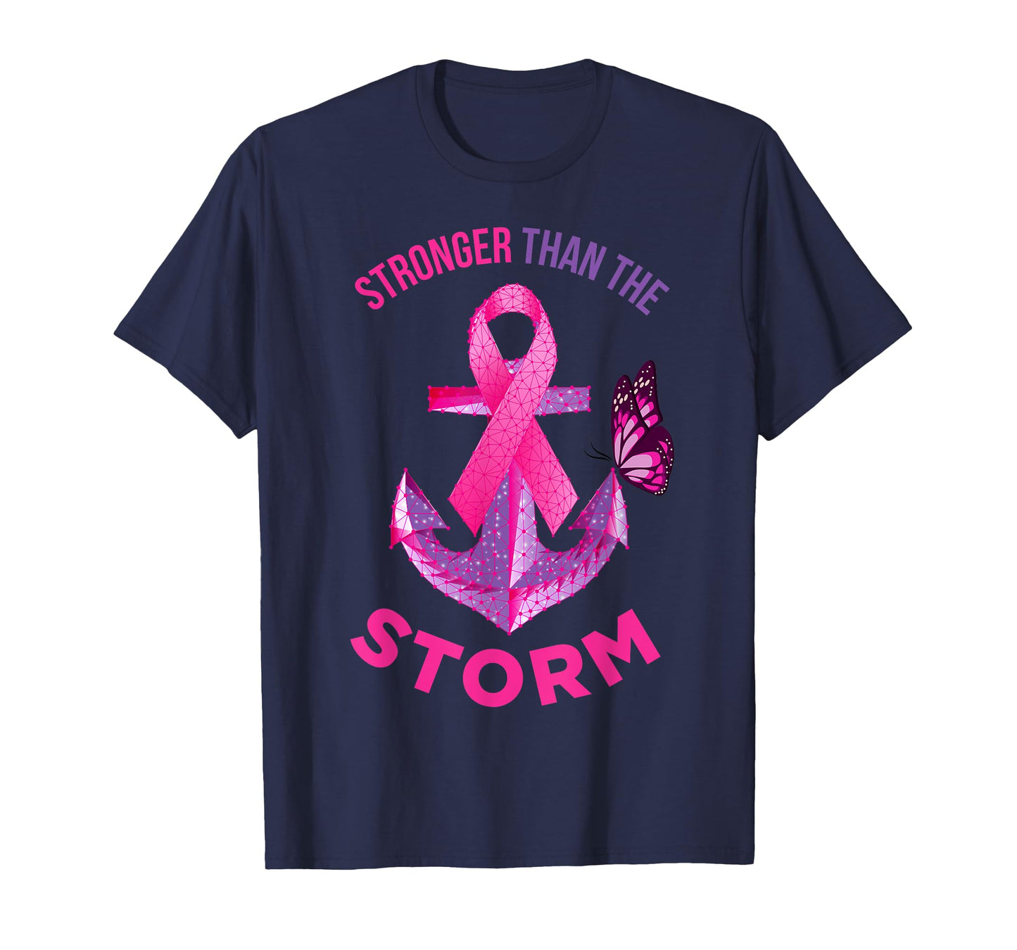 Stronger Than The Storm Fight Breast Cancer Ribbon Wear Pink T-Shirt
