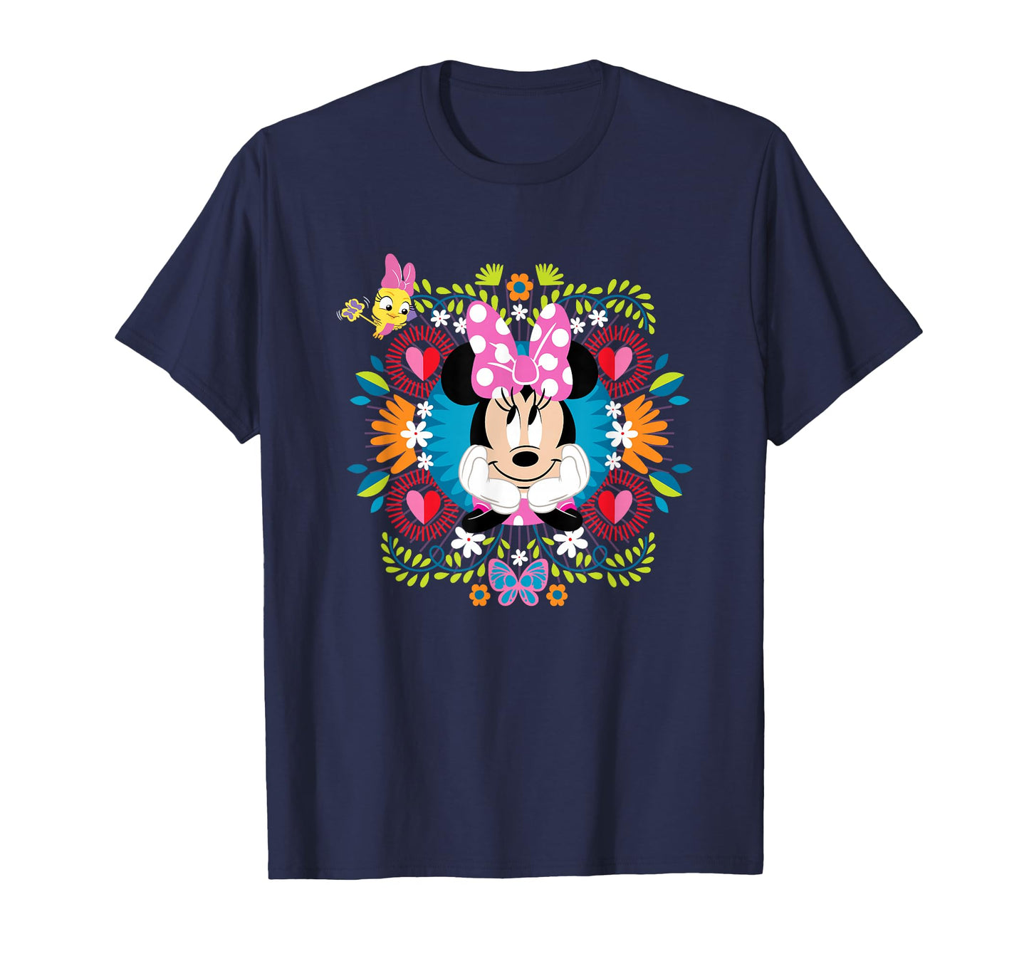 Disney Minnie Mouse Vintage Polka Dot Floral Frame T-Shirt
