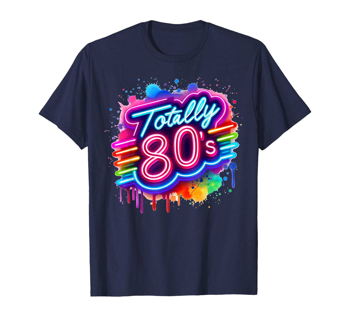 Retro 1980's Colorful Totally 80's Funny 80 Rave Theme Party T-Shirt