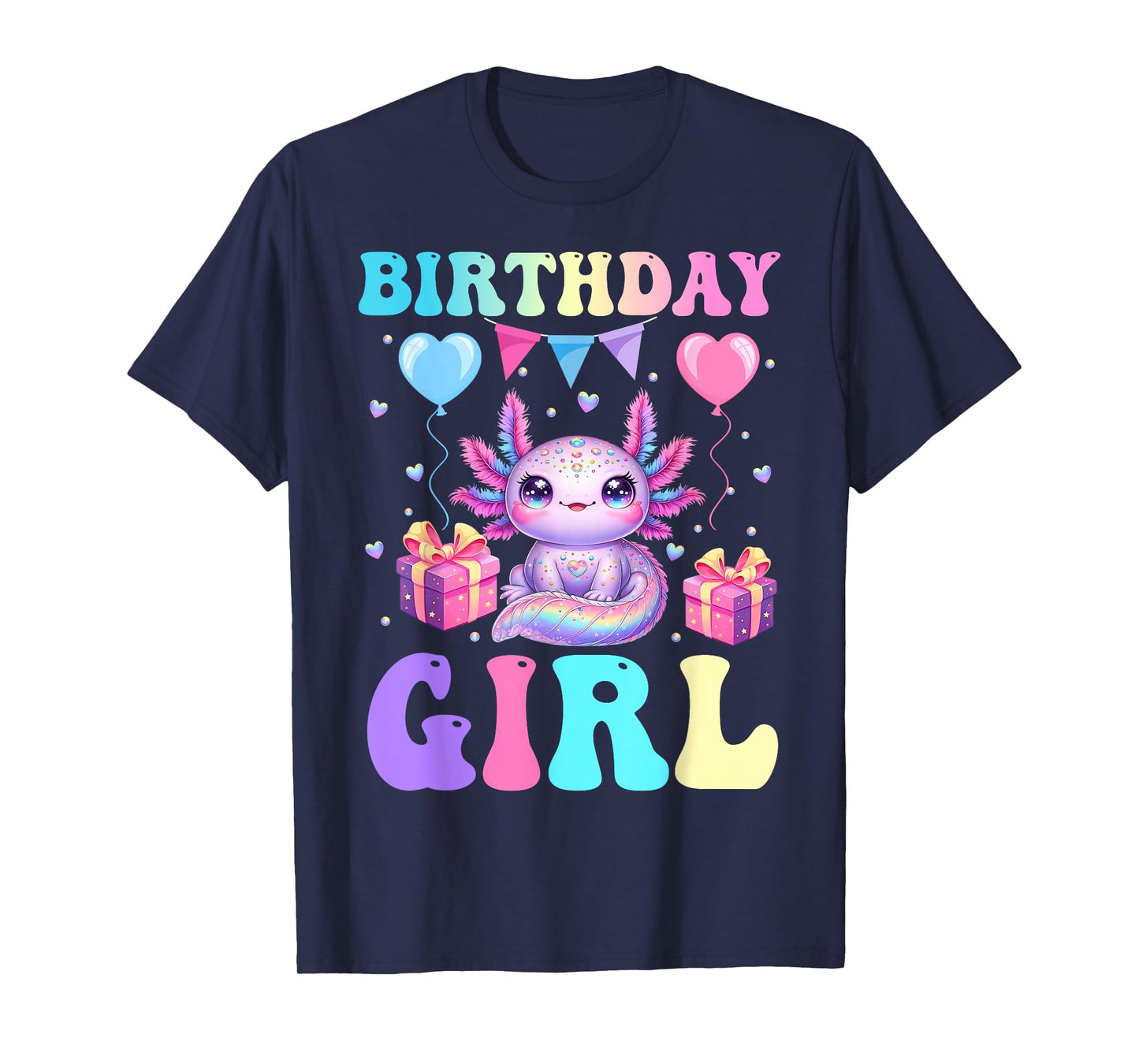 Axolotl Birthday Girl Bday Party Alotl Family Matching Kids T-Shirt