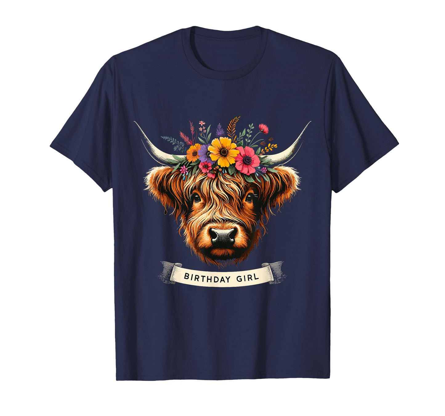 Highland Cow Birthday Girl Party T-Shirt