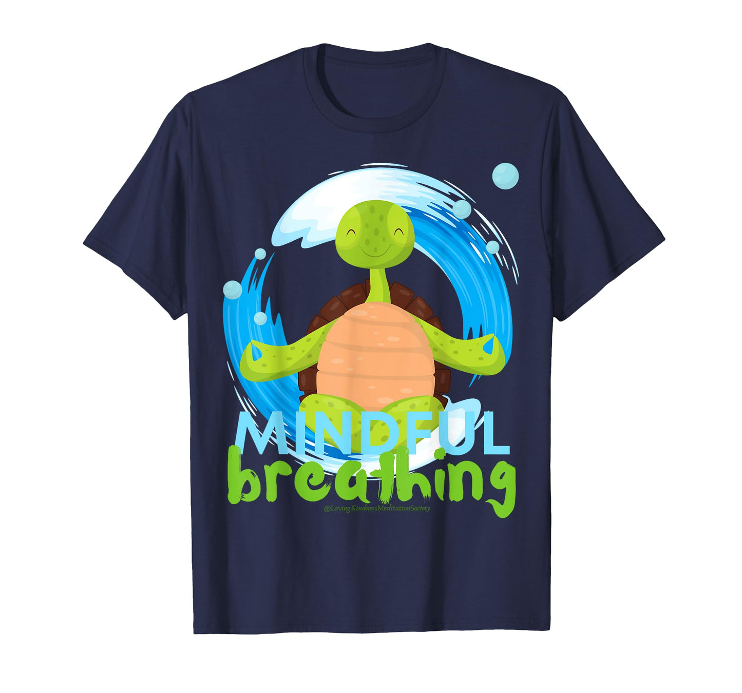 Zen Meditating Sea Turtle Loves Kindness Breath Mindfulness T-Shirt