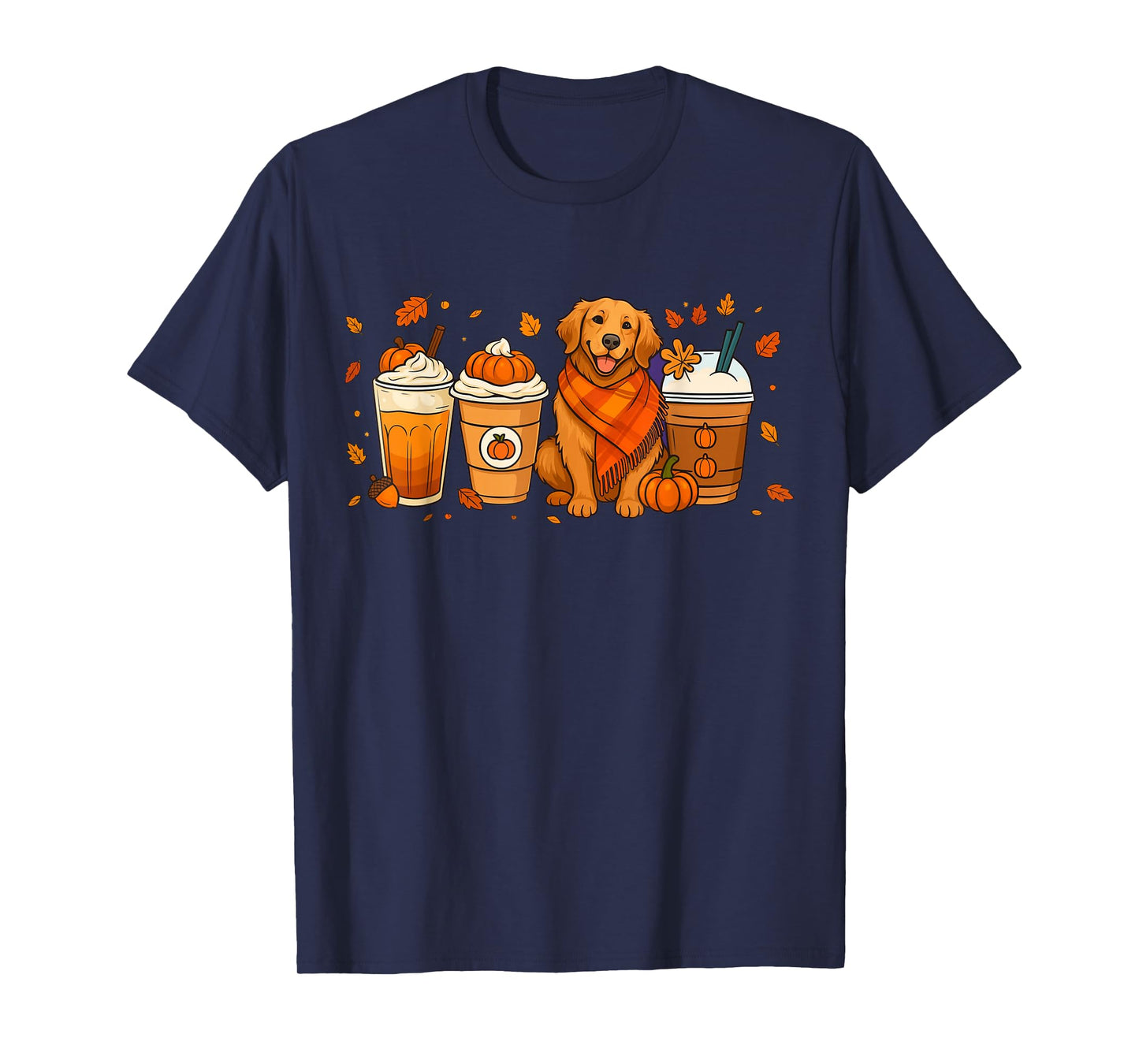 Golden Retriever Pumpkin Spice Fall Dog Fall Autumn T-Shirt