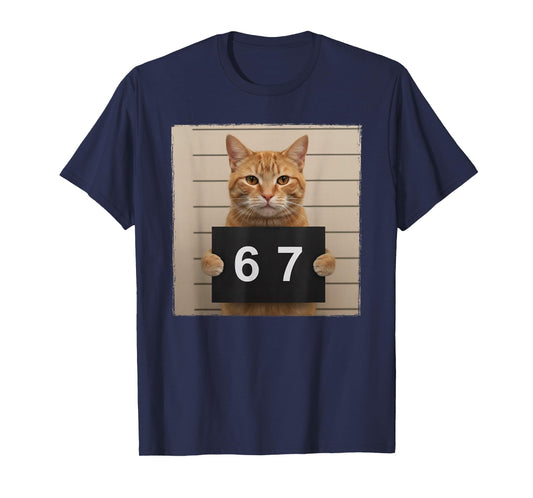 Funny Cat Mugshot Meme 67 Six Seven T-Shirt