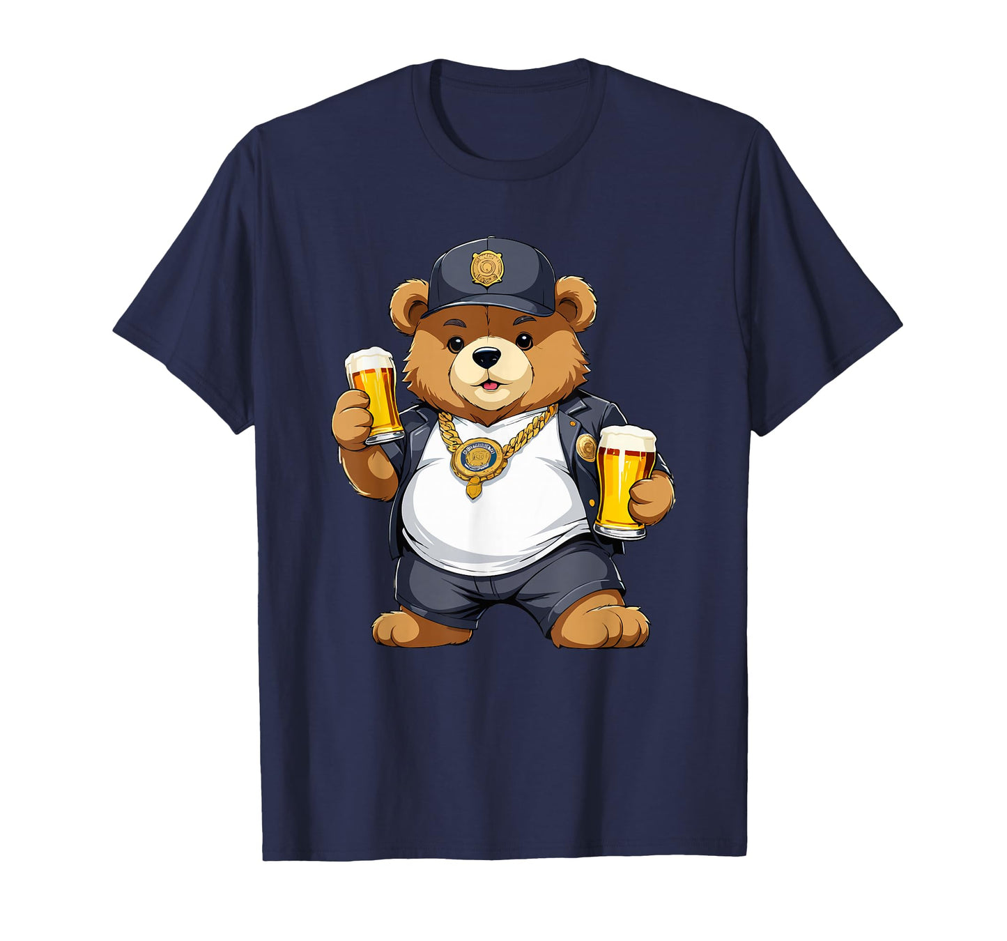 Big Fat Teddy Bear Gangster in Hip Hop Street Clothes T-Shirt