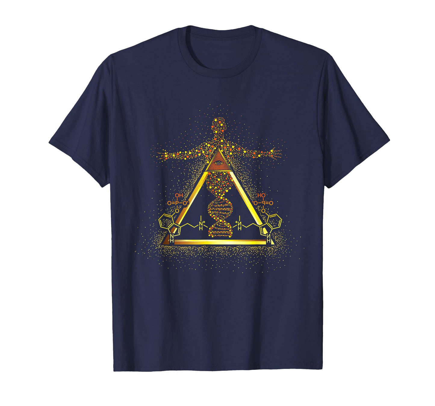 Kundalini Rising Psilocybin Molecule D.N.A. Psychedelic Rave T-Shirt